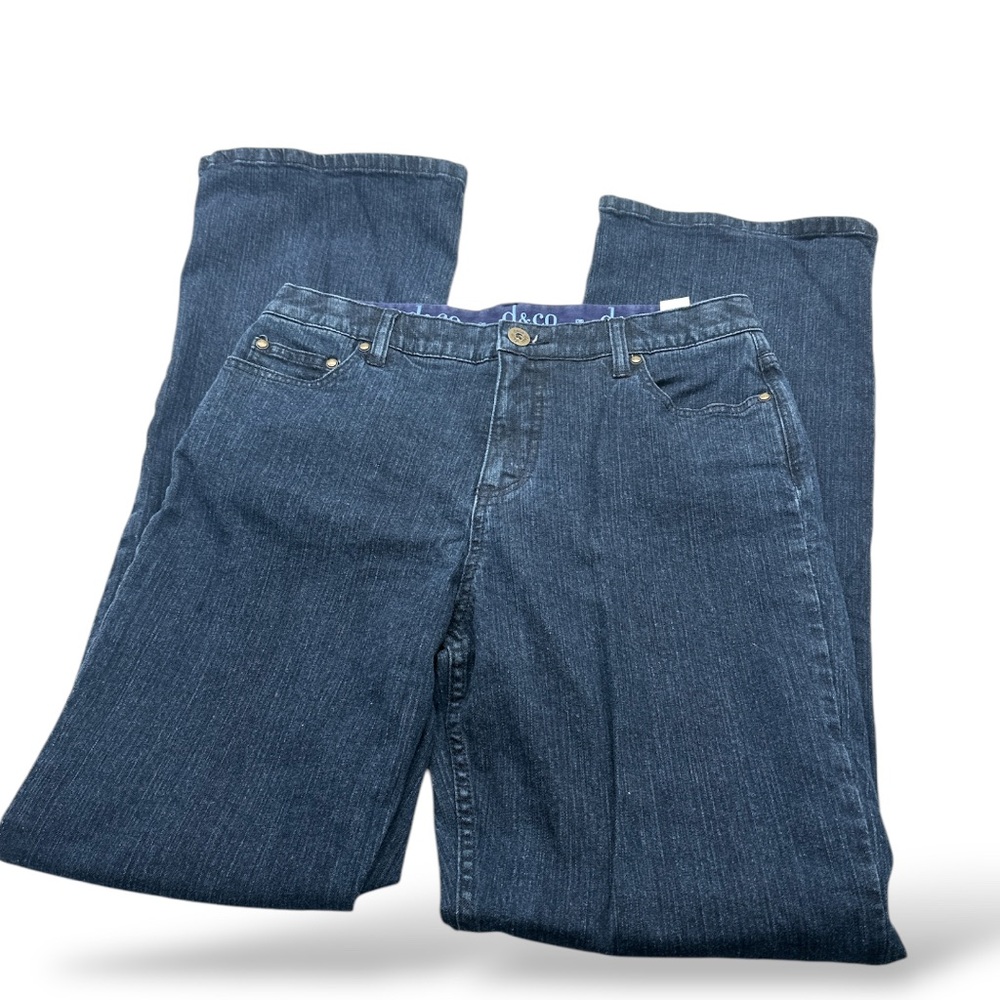 D& CO Dark Blue Denim Women's‎ Jeans Tall size 8T waist trimming (A97)